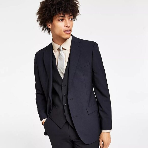 Bar III Men's Black Slim Fit Wool Blend Suit Jacket - Picture 1 of 8